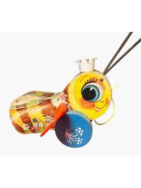 Vintage Fisher-Price Queen Buzzy Bee Pull Toy